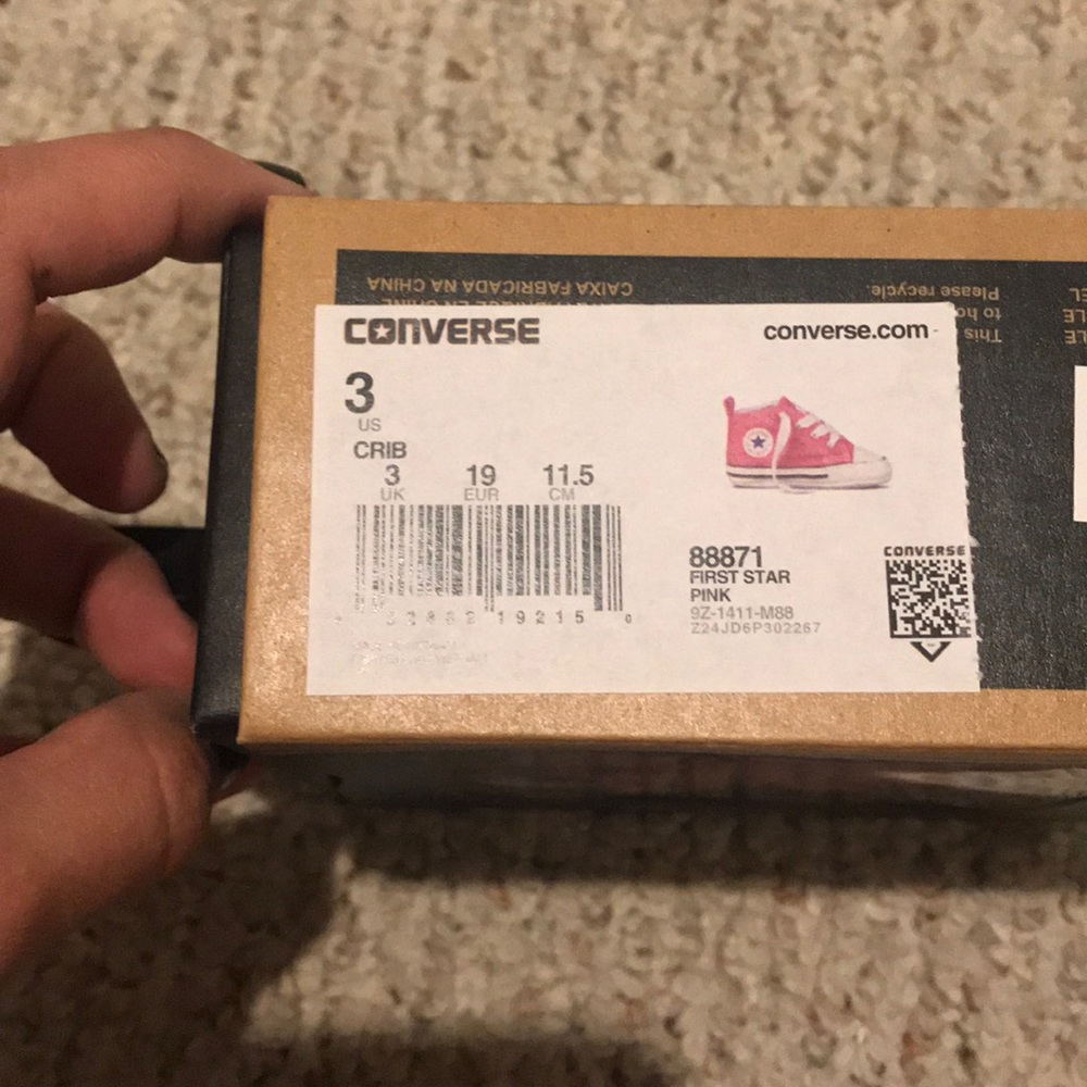 Converse size 3 infant shoes